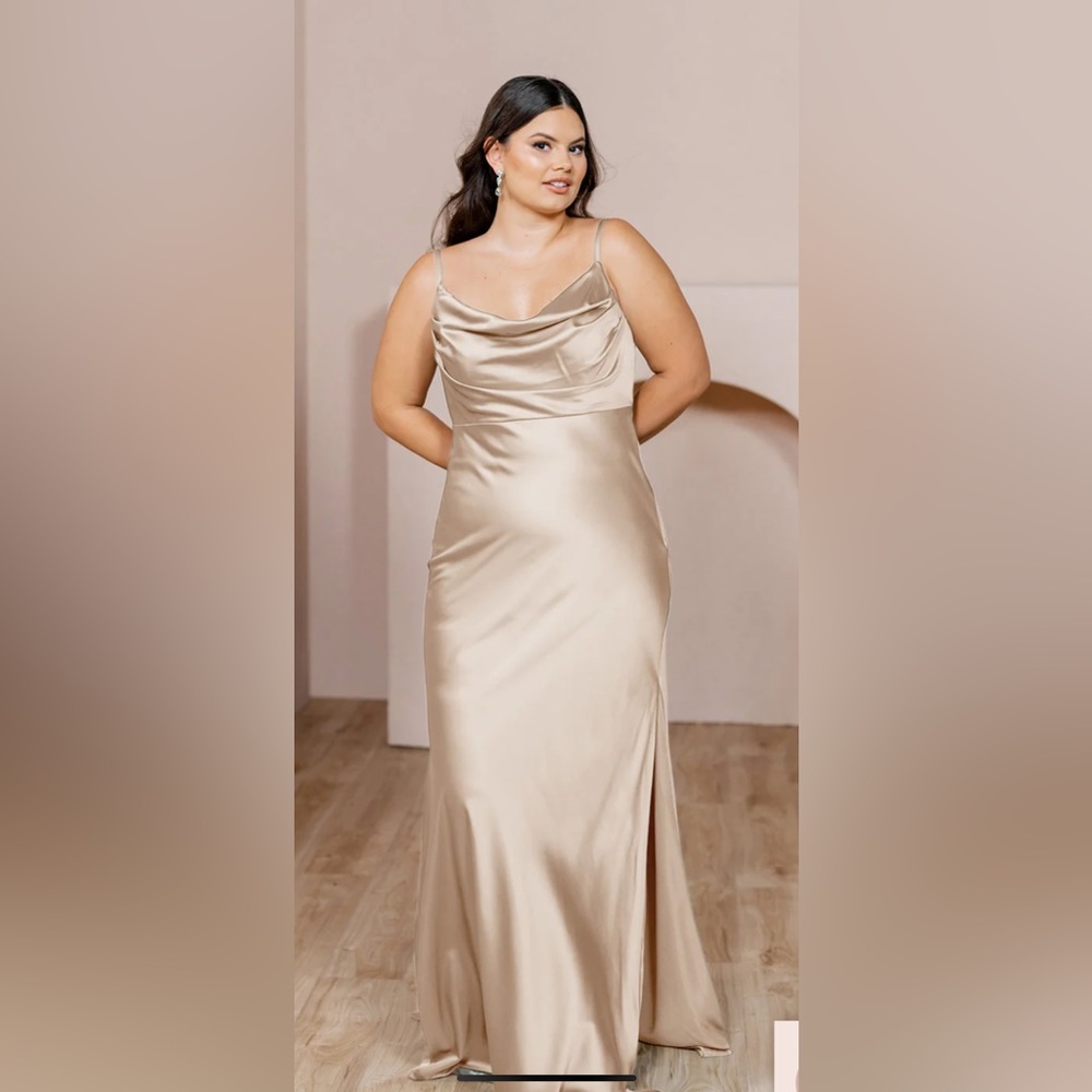NWT Champagne Revelry Skye Satin Bridesmaid Dress Never worn Size 22